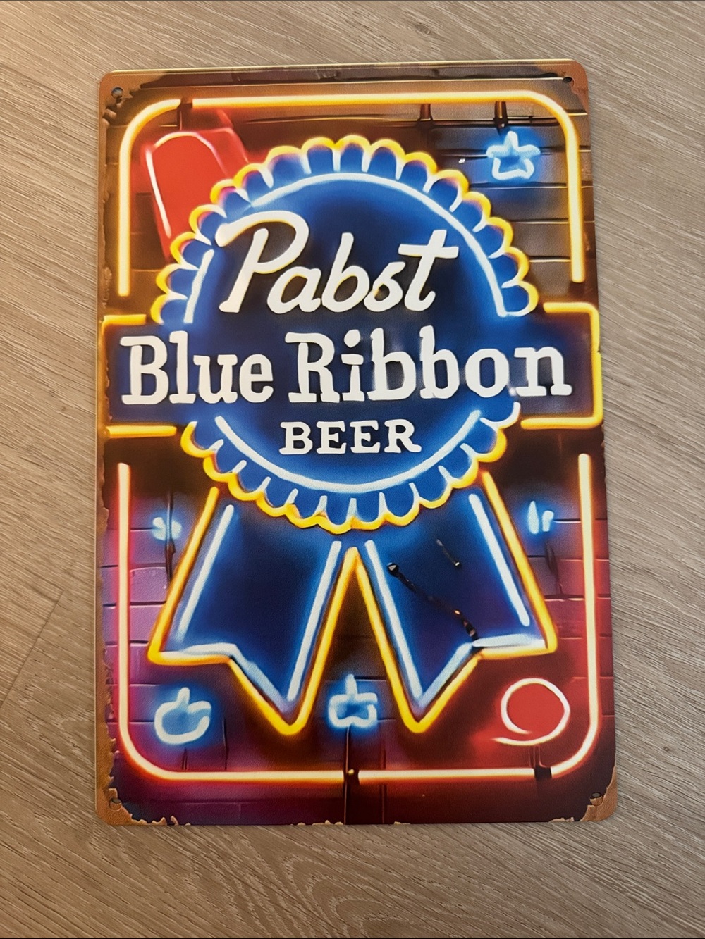 Vintage Vibrant Pabst Blue Ribbon Metal Wall Decor NEW 🏷️